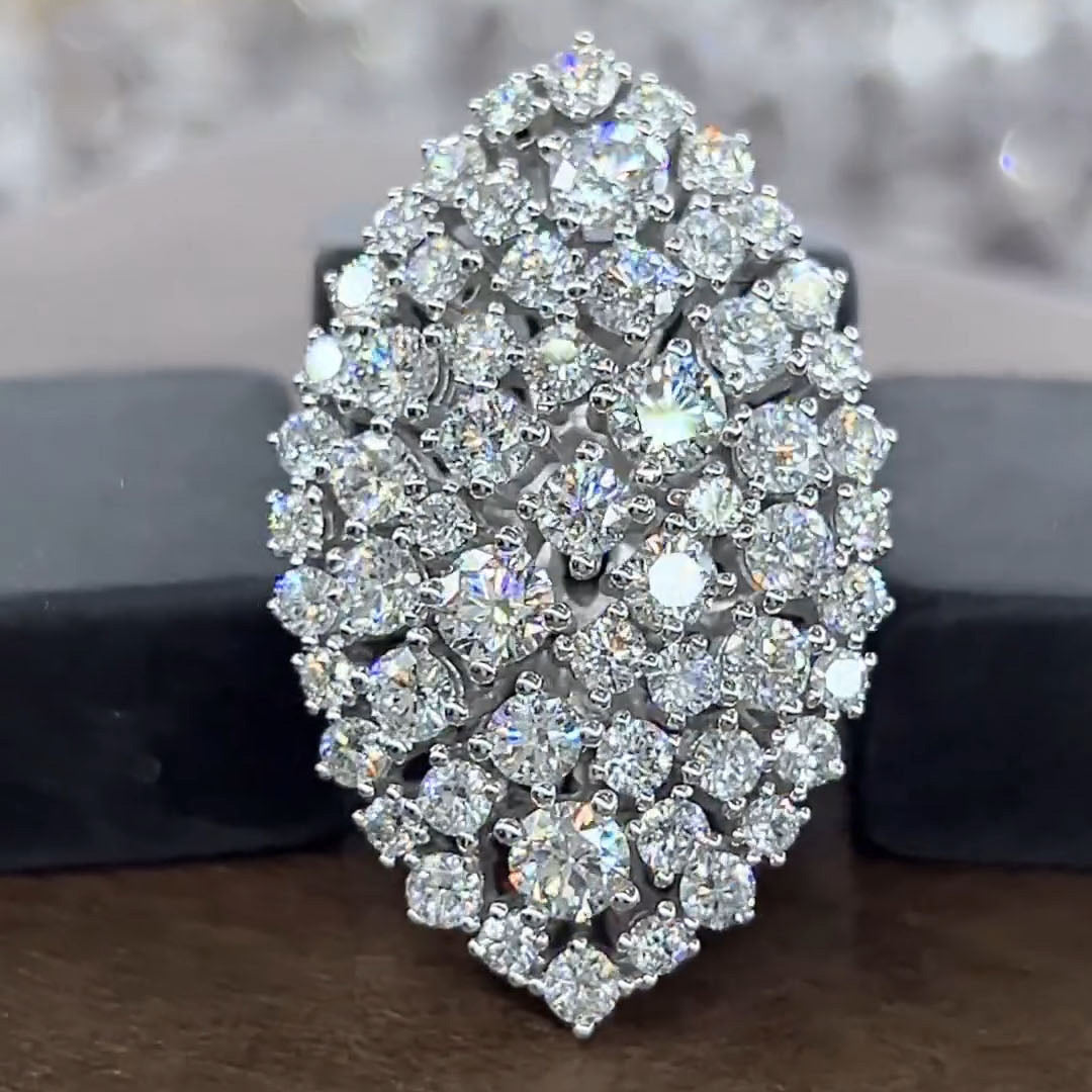 5 CTW Round Cut White Cubic Zirconia 925 Sterling Silver Ring