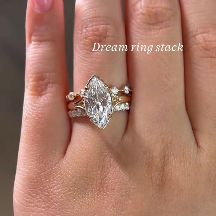 2.5ct Marquise-Cut Sapphire Stackable Engagement Ring