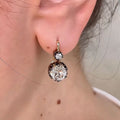Vintage-style round sapphire pendant earrings