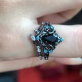 2.8ct Shield-Cut Black Spinel Stackable Ring (Dark Aesthetic)