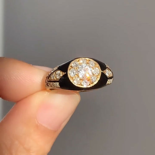 0.85 ctw Vintage-Style Sapphire Cluster Ring with Old-Cut Stones