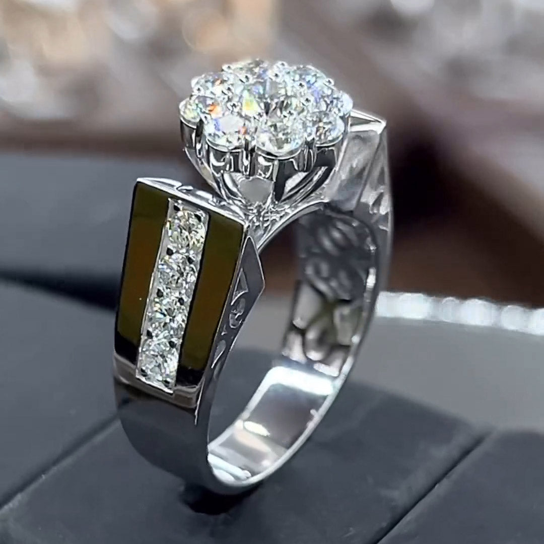 3 CTW Round Cut White Cubic Zirconia 925 Sterling Silver Ring