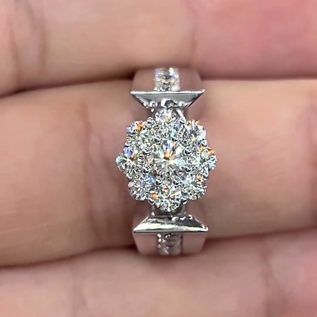 3 CTW Round Cut White Cubic Zirconia 925 Sterling Silver Ring