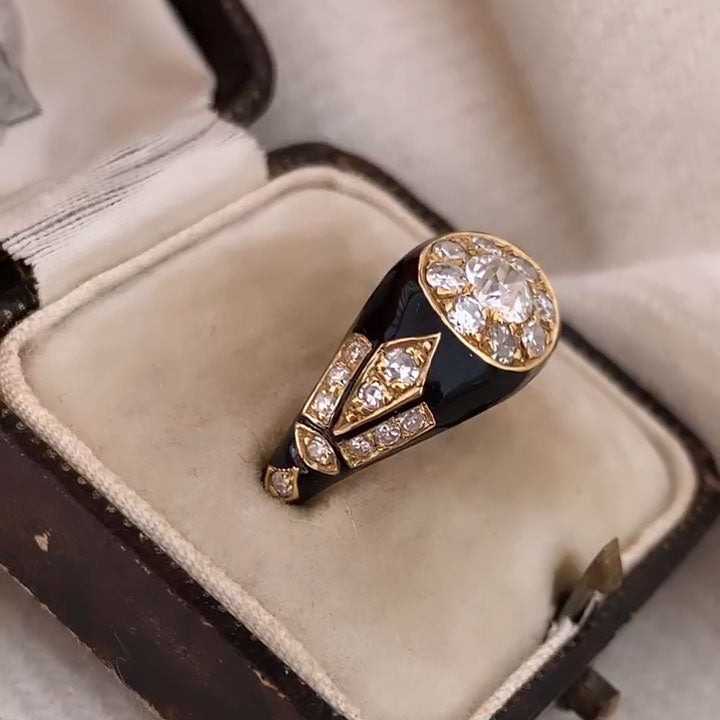 0.85 ctw Vintage-Style Sapphire Cluster Ring with Old-Cut Stones