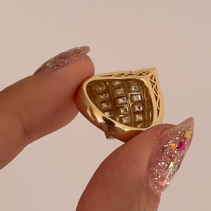 2 ctw Square-Cut Four-Row Channel-Set Sapphire Ring