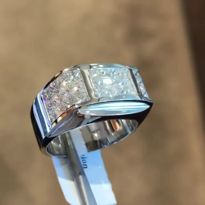 3.5 ctw Princess-Cut Sapphire Men’s Band