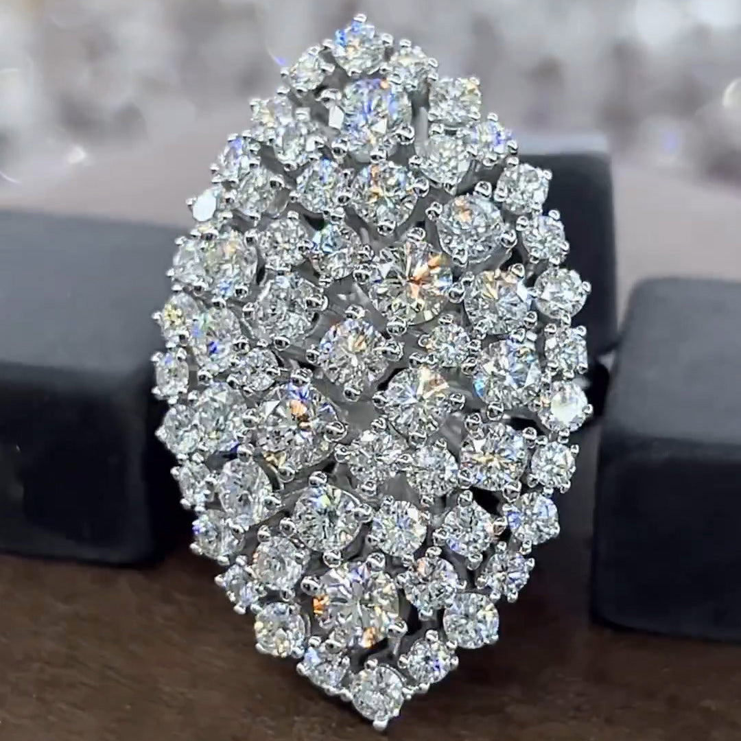 5 CTW Round Cut White Cubic Zirconia 925 Sterling Silver Ring