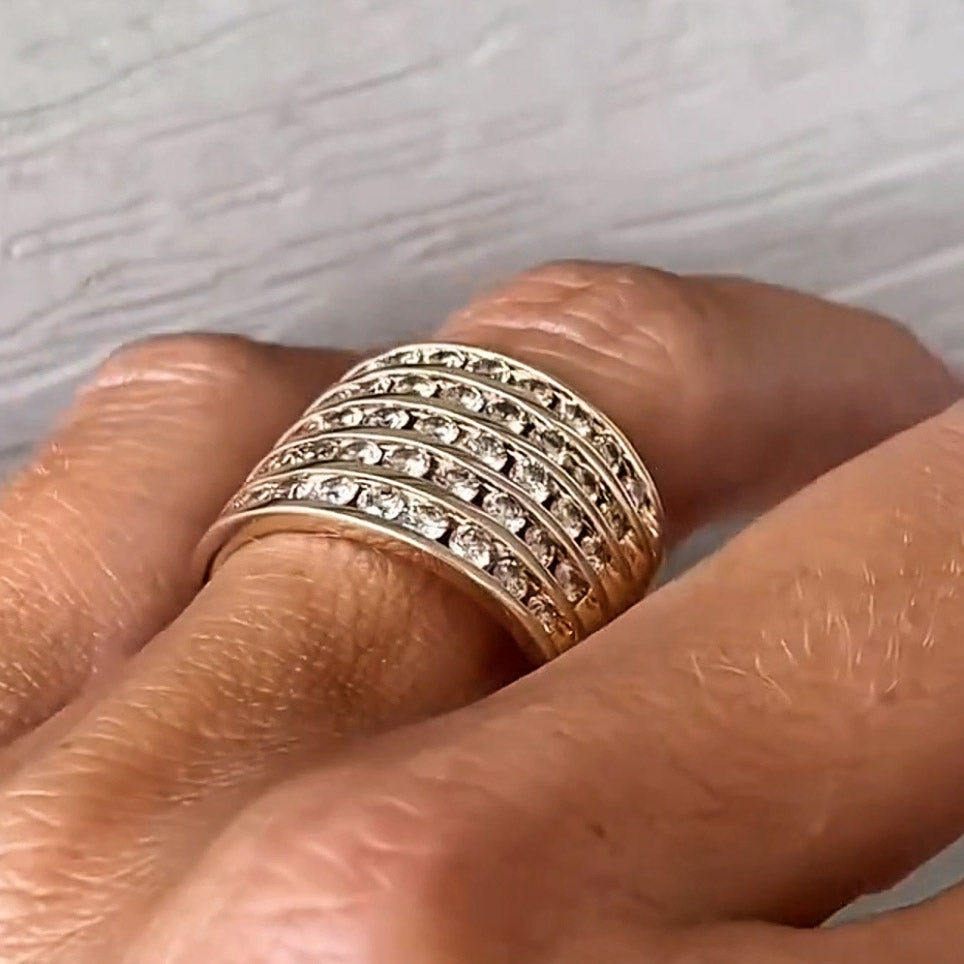 2.3 CTW Round Cut White Cubic Zirconia 925 Sterling Silver Ring