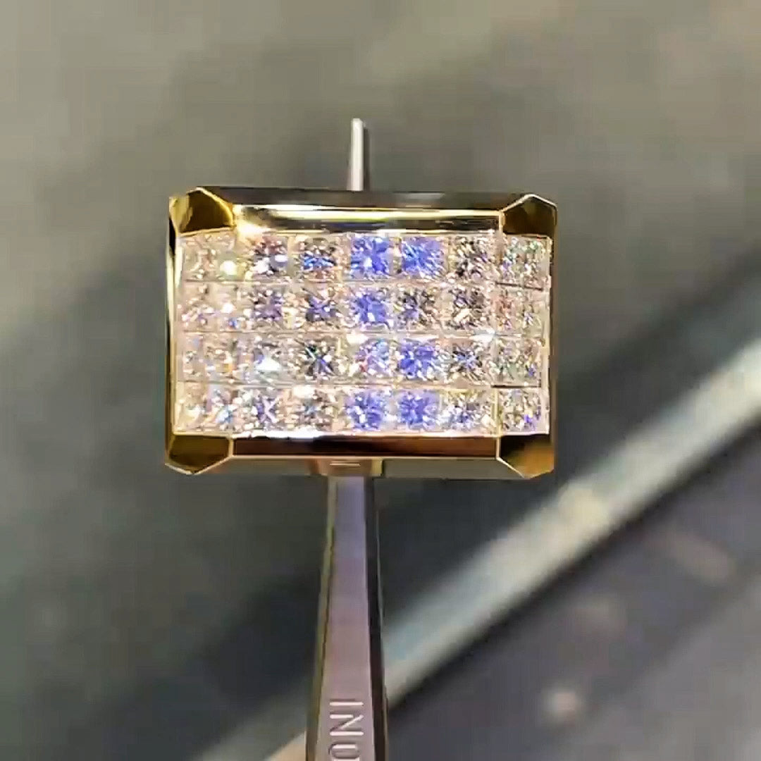 5.5 CTW Princess Cut White Cubic Zirconia 925 Sterling Silver Ring