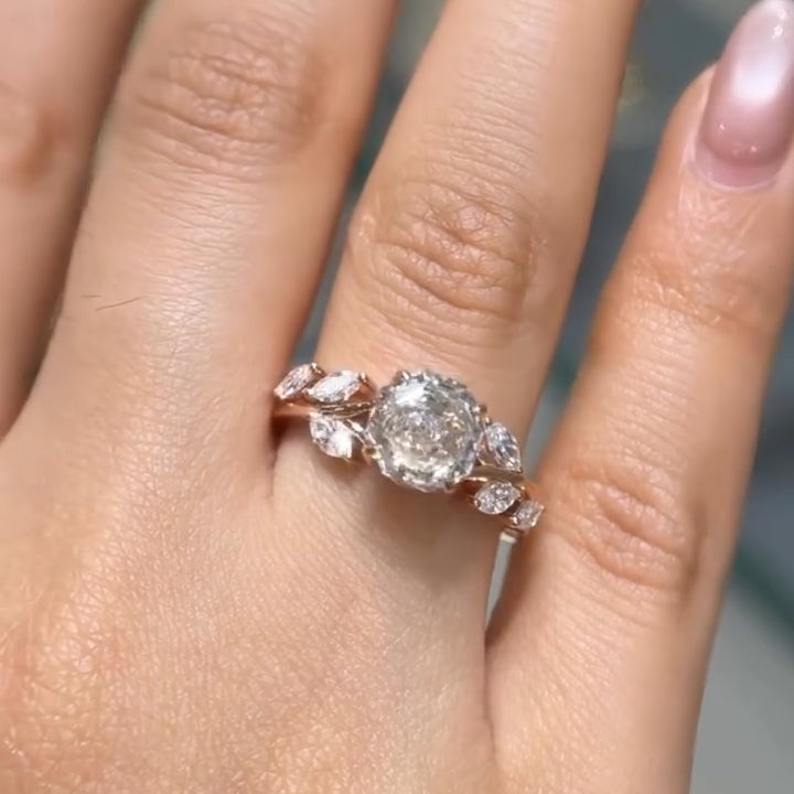 2ct Rose and Marquise-Cut Sapphire Petal Ring