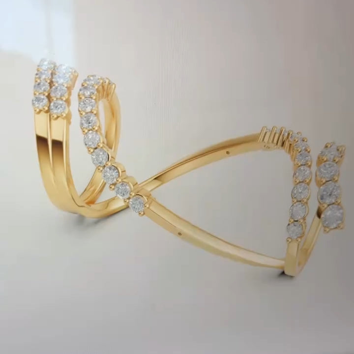 0.8 ctw Round Sapphire Creative Flexible Ring