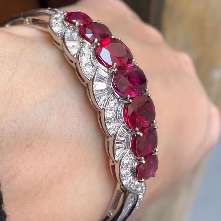 30 ctw Oval-Cut Ruby Bracelet