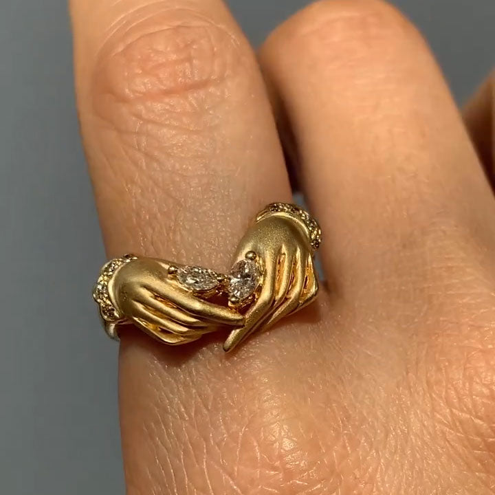 0.8 ctw Marquise-Cut Dual-Sapphire Statement Ring