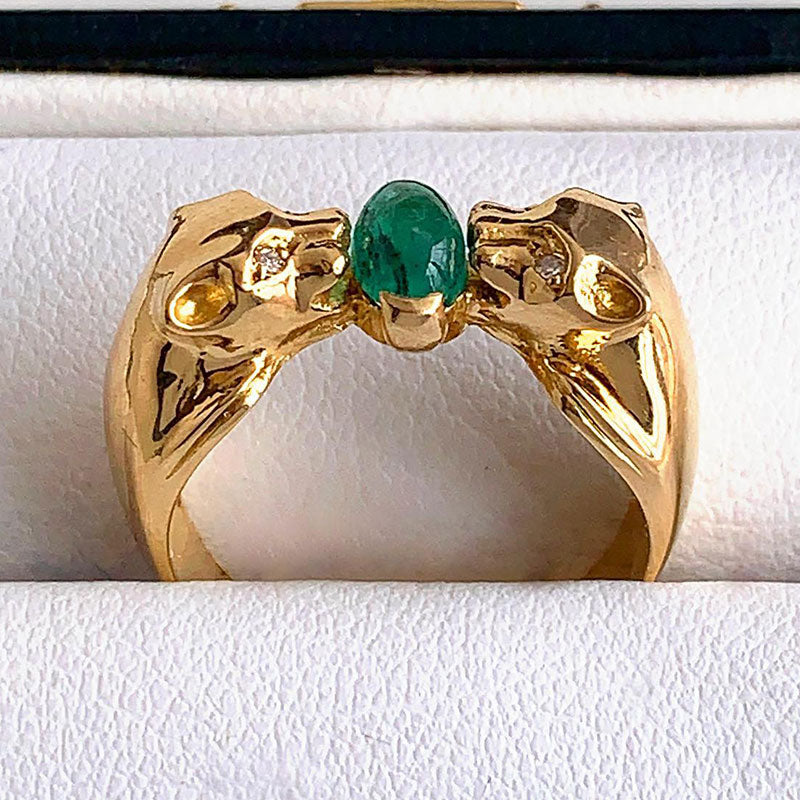3ctw Cabochon Emerald Stackable Ring