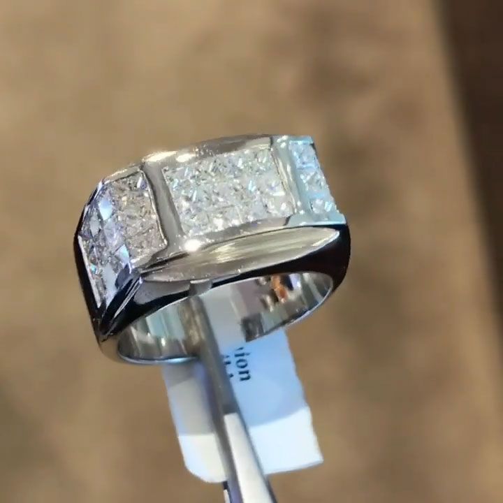 3.5 ctw Princess-Cut Sapphire Men’s Band