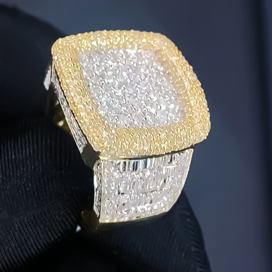 3 CTW Round & Baguette Cut White Cubic Zirconia 925 Sterling Silver Ring
