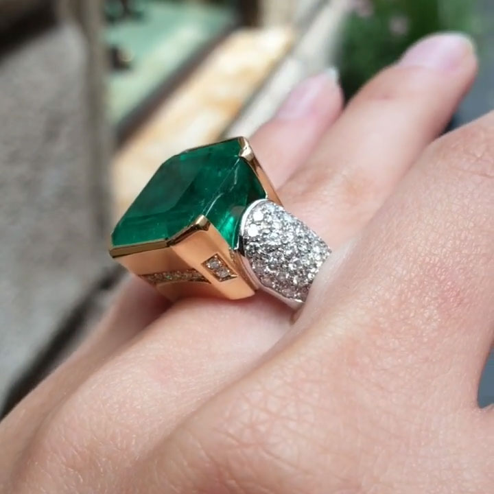 15.86ct Square Emerald-Cut Sapphire Ring