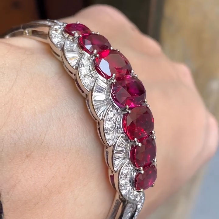 30 ctw Oval-Cut Ruby Bracelet