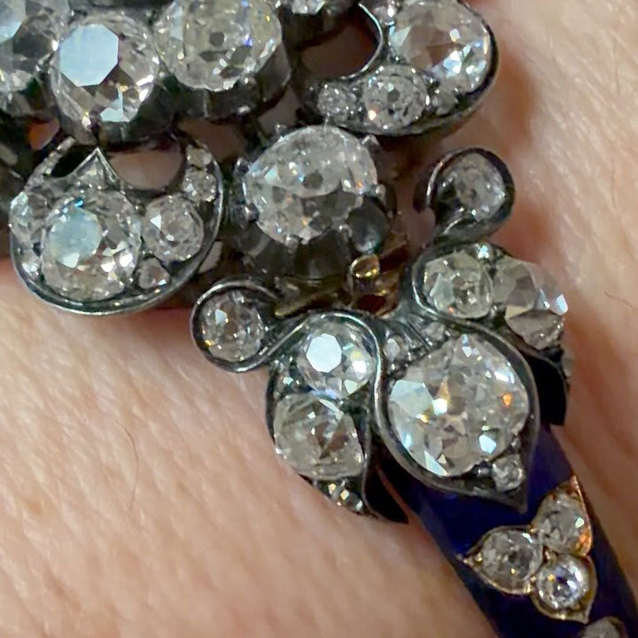 10 ctw Vintage-Style Sapphire Cluster Bracelet Featuring Old-Cut Stones