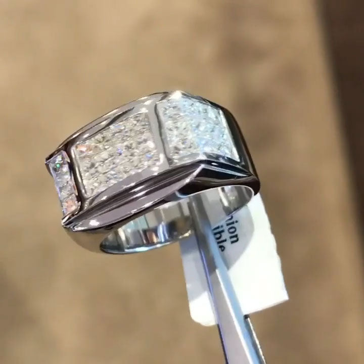 3.5 ctw Princess-Cut Sapphire Men’s Band