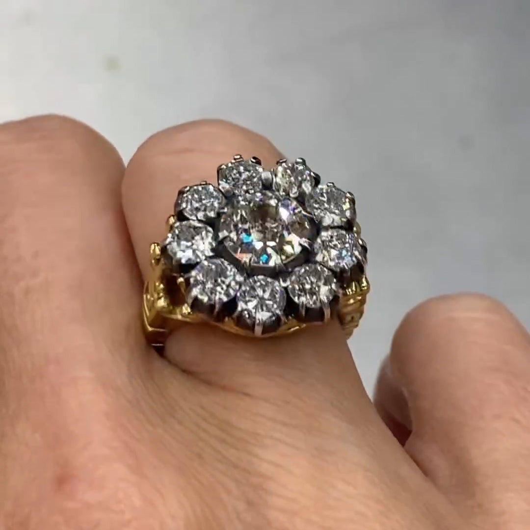 4.03 CTW Round Cut White Cubic Zirconia 925 Sterling Silver Ring