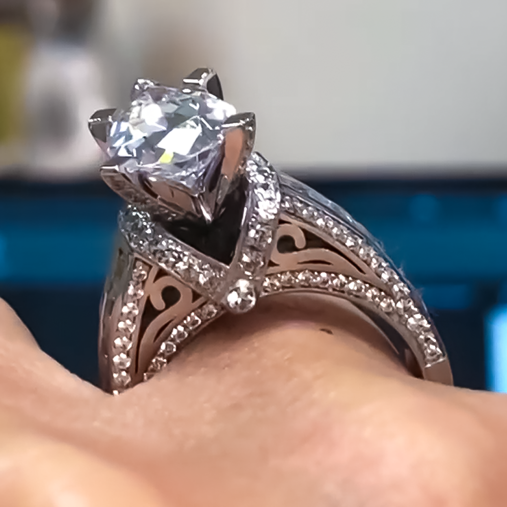 8 CTW Pear Cut White Cubic Zirconia 925 Sterling Silver Engagement Ring