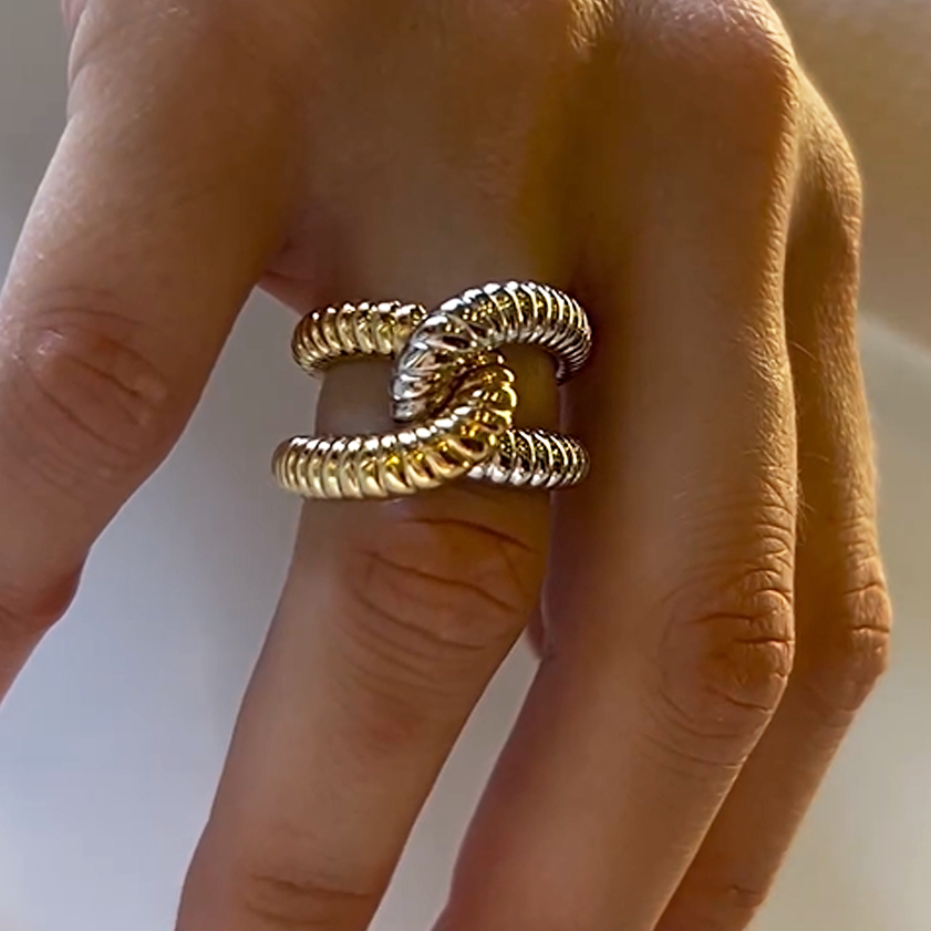 Minimalist Design 925 Sterling Silver Twisted Ring