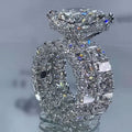 4 CTW Radiant Cut White Cubic Zirconia 925 Sterling Silver Fashion Stackable-rings