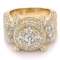 4 CTW Baguette & Round Cut White Cubic Zirconia 925 Sterling Silver Ring