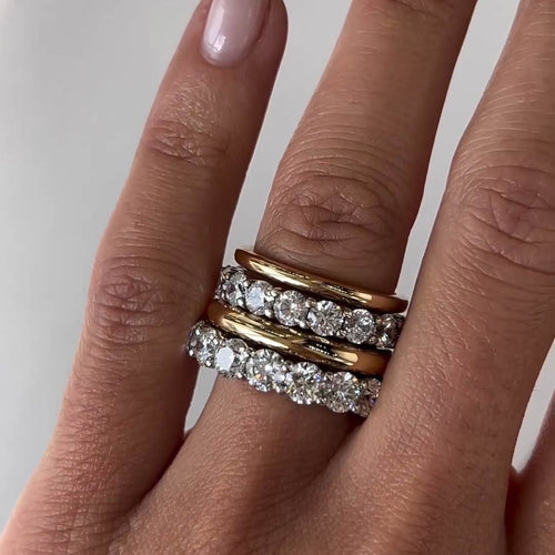 10 CTW Round Cut White Cubic Zirconia 925 Sterling Silver Stackable-rings