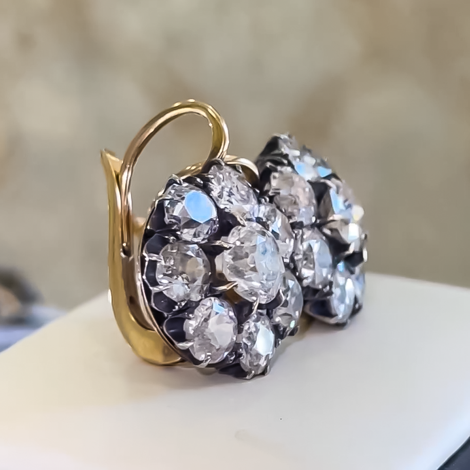 3 CTW Round Cut White Cubic Zirconia 925 Sterling Silver Vintage Earrings
