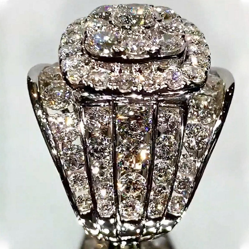 8 ctw Round Cut White Cubic Zirconia 925 Sterling Silver Engagement Ring
