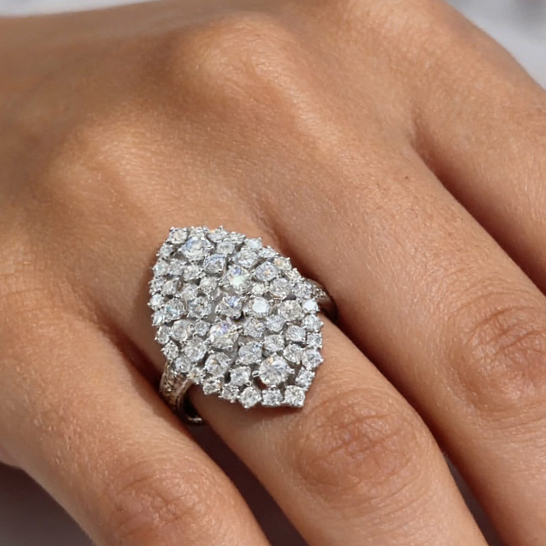 5 CTW Round Cut White Cubic Zirconia 925 Sterling Silver Ring