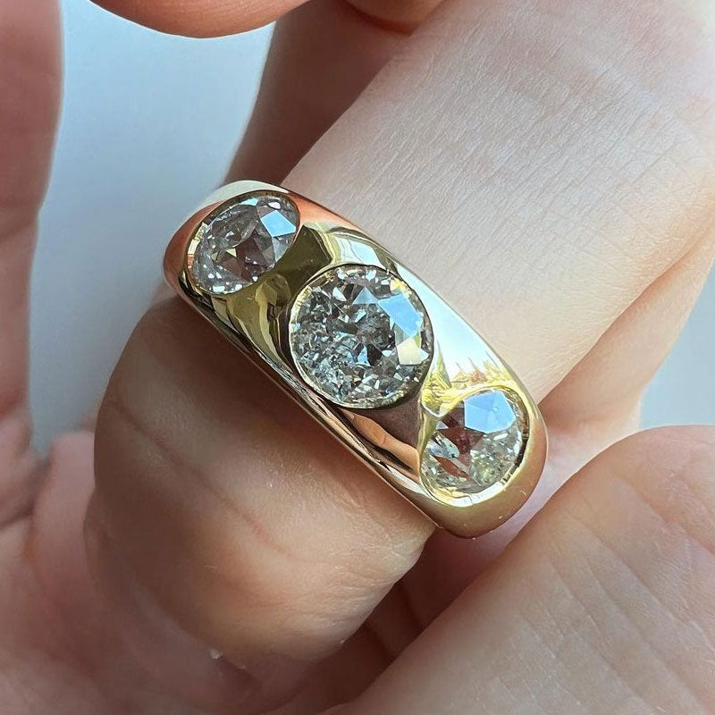 3.56 CTW Round Cut White Cubic Zirconia 925 Sterling Silver Ring