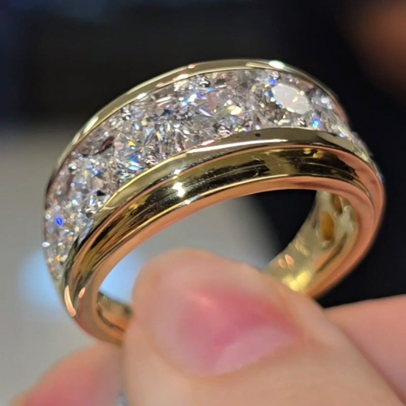 2.2 Ctw Round Cut White Cubic Zirconia 925 Sterling Silver Band