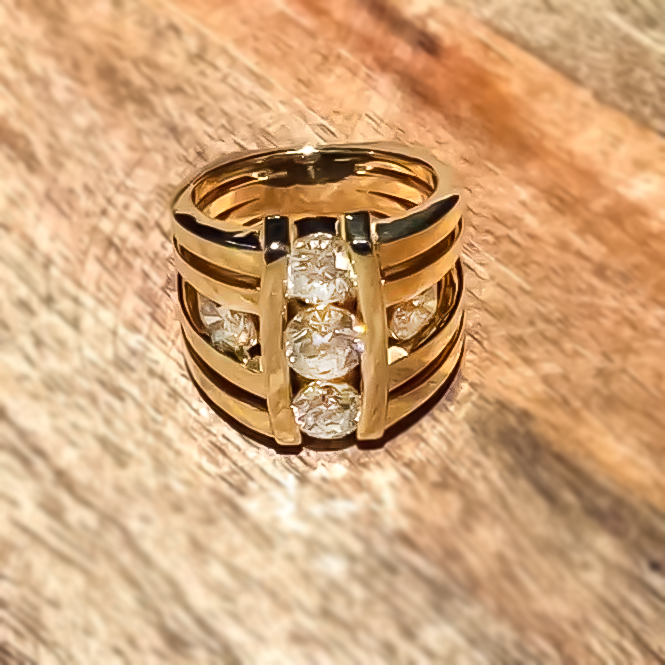 4.2 CTW Round Cut White Cubic Zirconia 925 Sterling Silver Fashion Ring