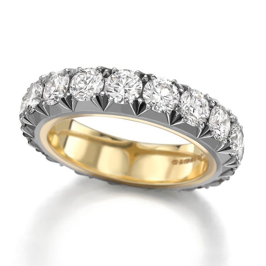 3.5 CTW Baguette & Round Cut White Cubic Zirconia 925 Sterling Silver Stackable-rings