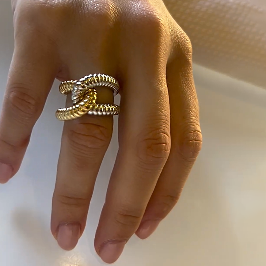Minimalist Design 925 Sterling Silver Twisted Ring