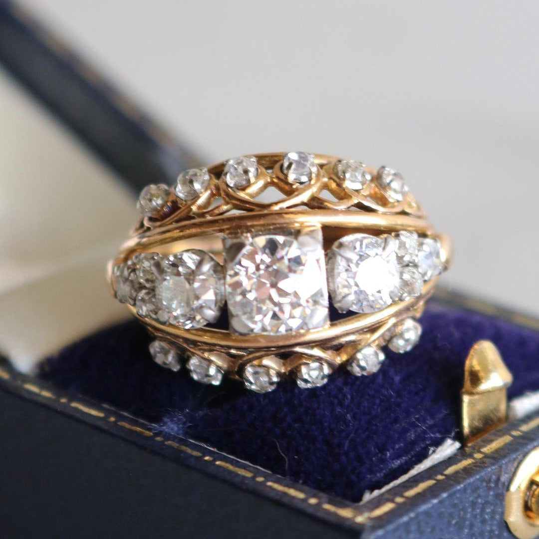 7 CTW Round Cut White Cubic Zirconia 925 Sterling Silver Vintage Ring