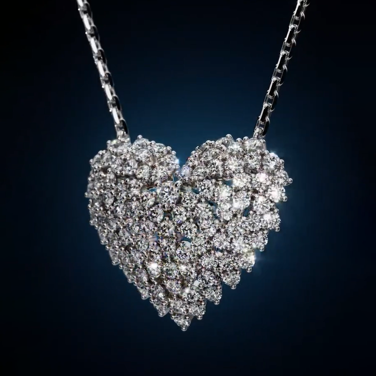 2 CTW Round Cut White Cubic Zirconia 925 Sterling Silver Necklace