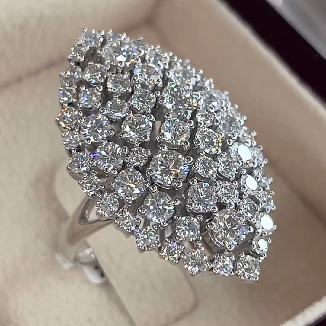 5 CTW Round Cut White Cubic Zirconia 925 Sterling Silver Ring
