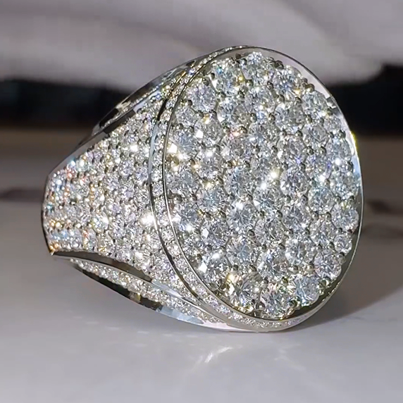 4 CTW Round Cut White Cubic Zirconia 925 Sterling Silver Ring