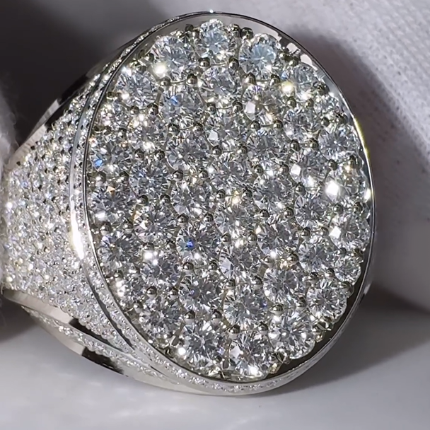 4 CTW Round Cut White Cubic Zirconia 925 Sterling Silver Ring