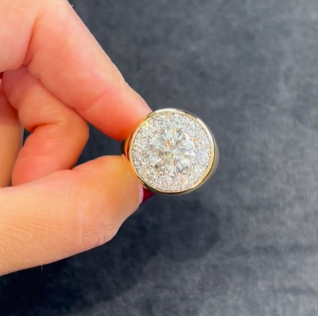 5.5 CTW Round Cut White Cubic Zirconia 925 Sterling Silver Vintage Engagement Ring