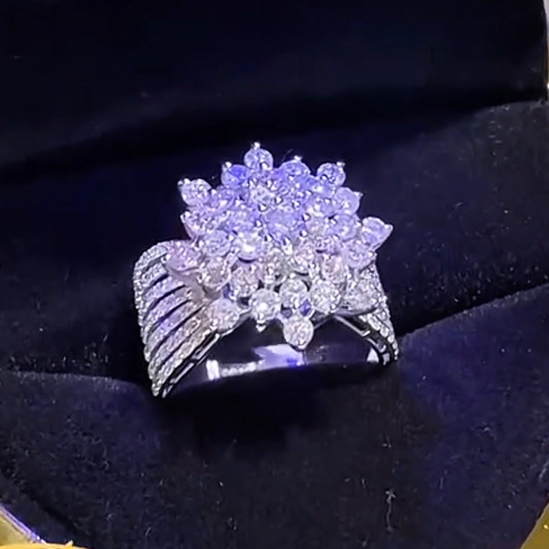 5.0ctw Round Cut Elegant Multi-Shank Ring