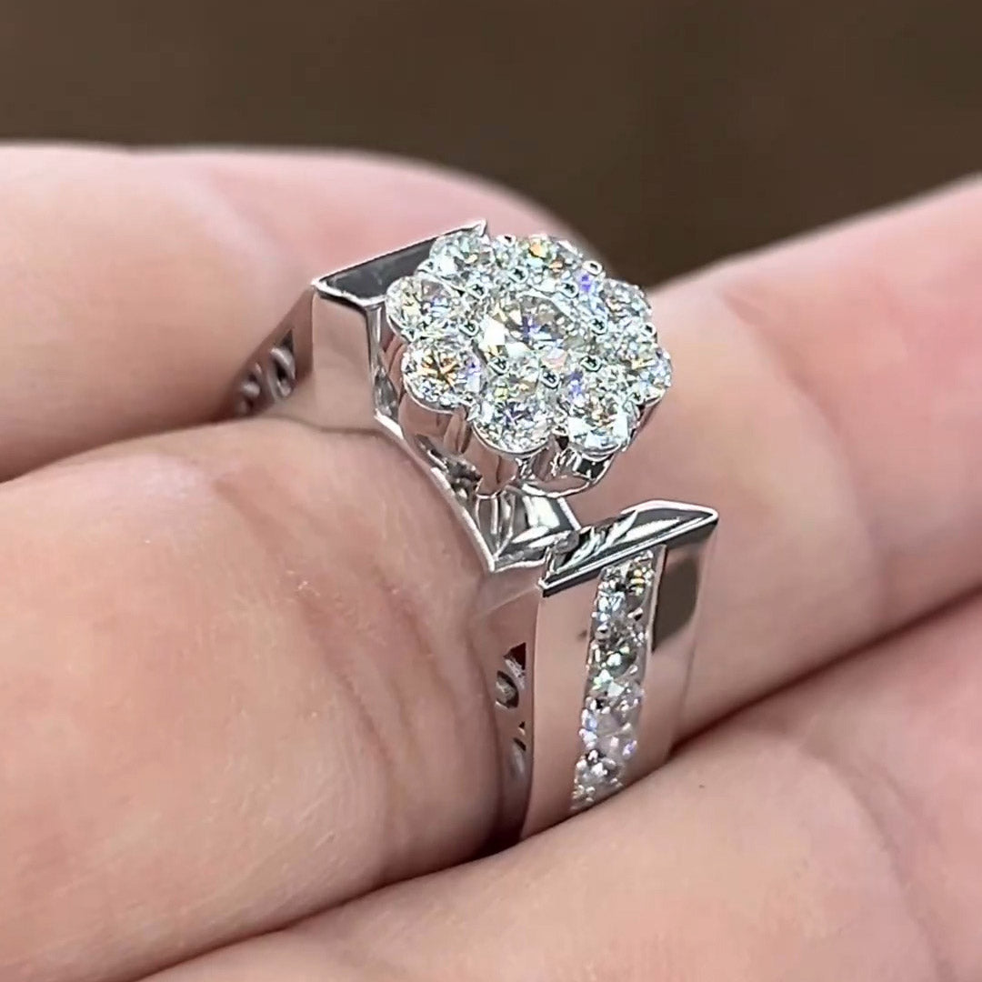 3 CTW Round Cut White Cubic Zirconia 925 Sterling Silver Ring