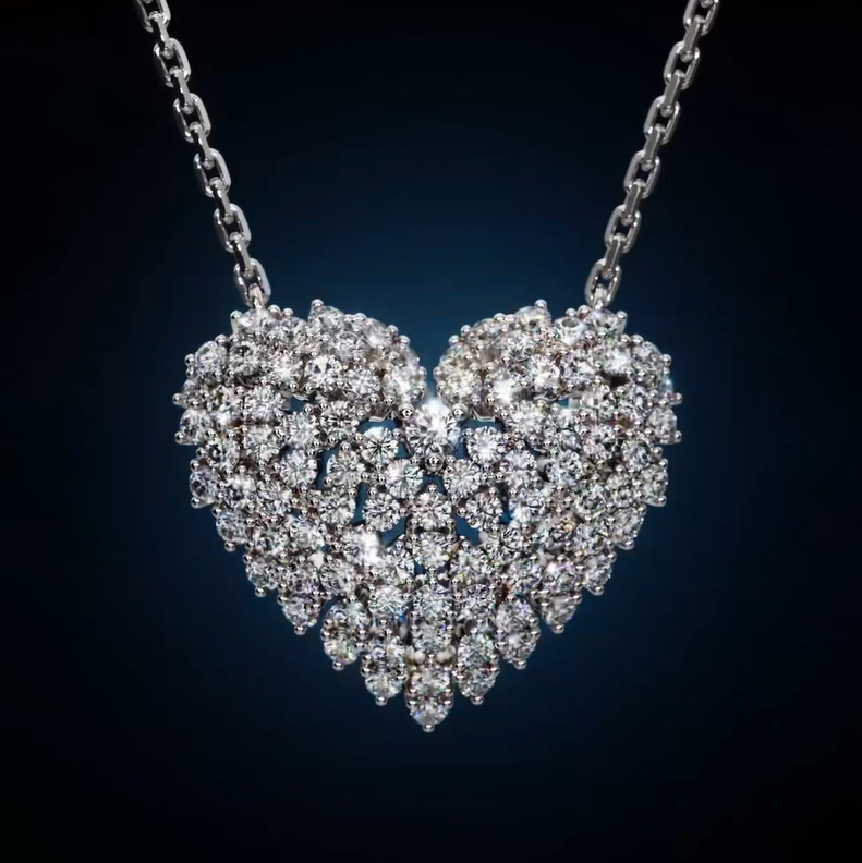 2 CTW Round Cut White Cubic Zirconia 925 Sterling Silver Necklace