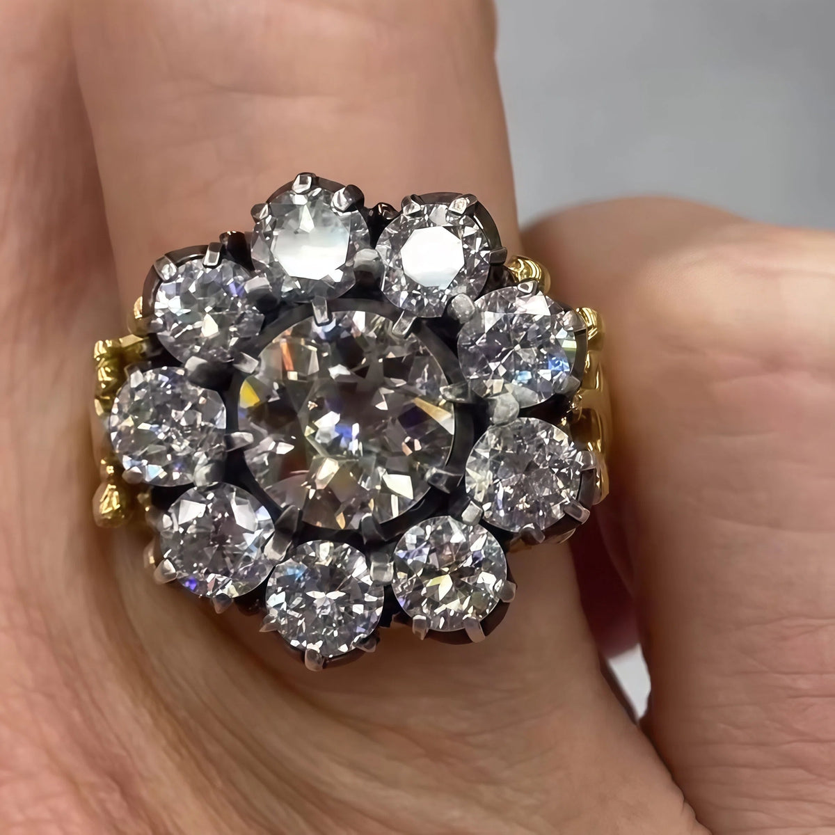 4.03 CTW Round Cut White Cubic Zirconia 925 Sterling Silver Ring