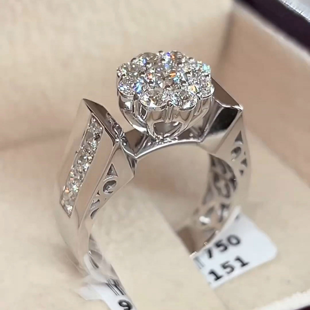 3 CTW Round Cut White Cubic Zirconia 925 Sterling Silver Ring