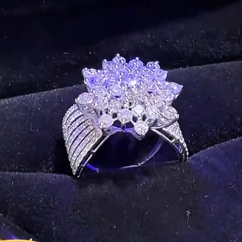 5.0ctw Round Cut Elegant Multi-Shank Ring